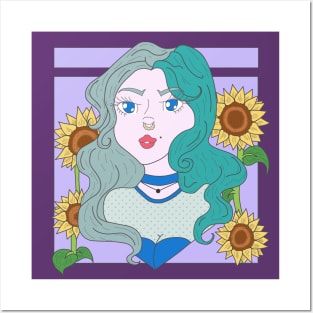 Sunflower Girl Posters and Art